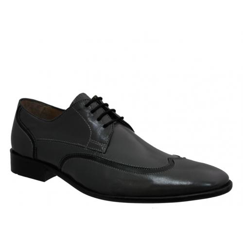 Giorgio Brutini "Lansdown" Gray / Black Wingtip Genuine Leather Shoes 24917
